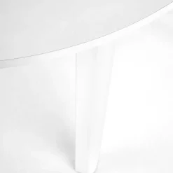 Garnero Arredamenti Tavolo allungabile 102/142cm rotondo da pranzo moderno bianco Lucci Bianco Opaco Sale
