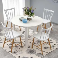 Garnero Arredamenti Tavolo allungabile 102/142cm rotondo da pranzo moderno bianco Lucci Bianco Opaco Sale