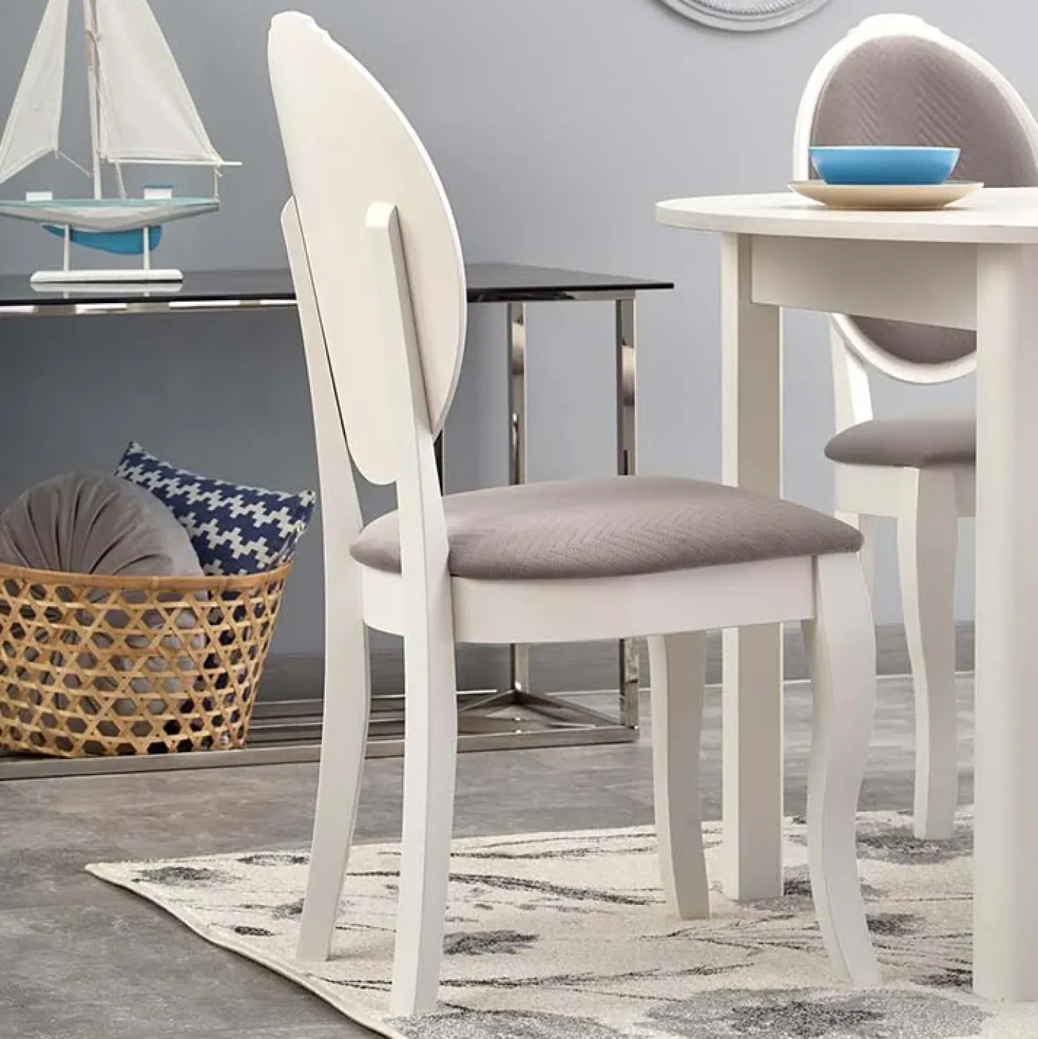 Garnero Arredamenti Tavolo allungabile 102/142cm rotondo da pranzo moderno bianco Lucci Bianco Opaco Sale