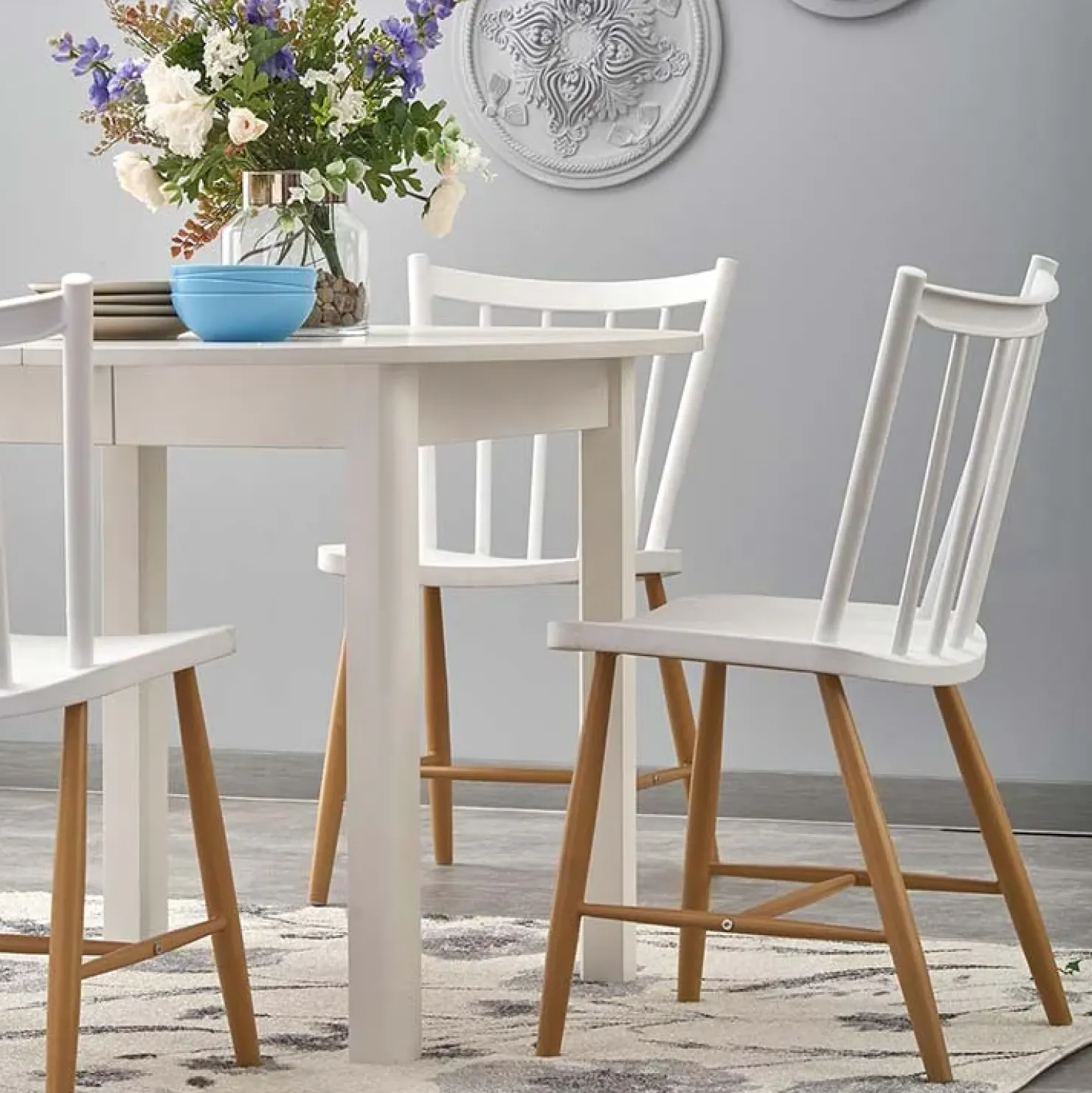 Garnero Arredamenti Tavolo allungabile 102/142cm rotondo da pranzo moderno bianco Lucci Bianco Opaco Sale