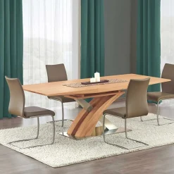 Garnero Arredamenti Tavolo allungabile 160/220cm rovere acciaio Iride Gihome® Rovere Rustico - Grigio Sale