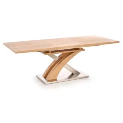 Garnero Arredamenti Tavolo allungabile 160/220cm rovere acciaio Iride Gihome® Rovere Rustico - Grigio Sale