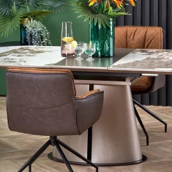 Garnero Arredamenti Tavolo allungabile da pranzo 160/200cm marmo bianco beige Iolanda Best