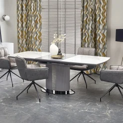 Garnero Arredamenti Tavolo allungabile da pranzo 160/220cm bianco grigio chiaro Ignazio Online