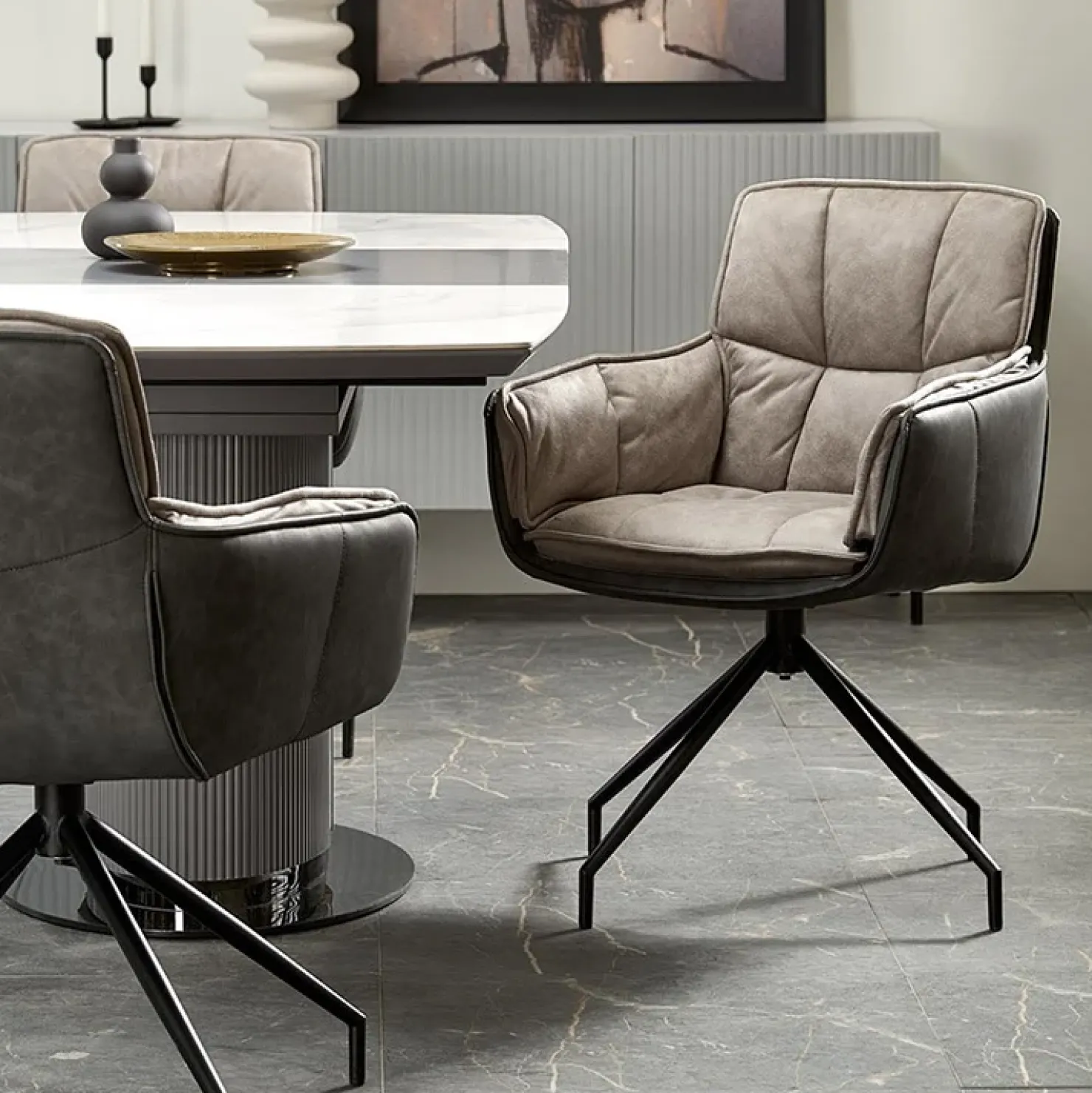 Garnero Arredamenti Tavolo allungabile da pranzo 160/220cm bianco grigio chiaro Ignazio Online