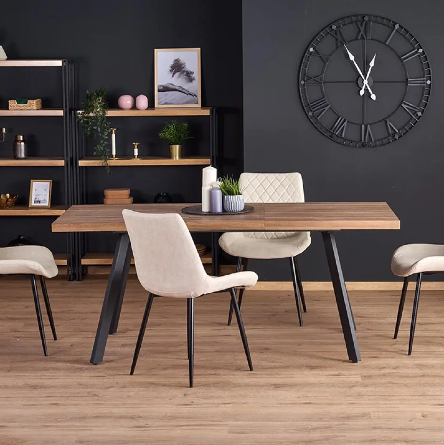 Garnero Arredamenti Tavolo allungabile da sala 160/220cm noce nero Antinori