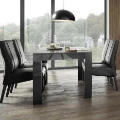 Garnero Arredamenti Tavolo allungabile moderno 137/185cm grigio lucido Olimpo Obsession Antracite Clearance