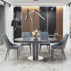 Garnero Arredamenti Tavolo allungabile moderno 120/160cm marmo grigio Donald Discount