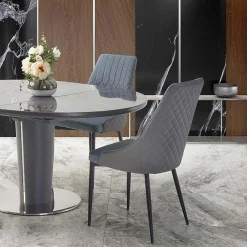 Garnero Arredamenti Tavolo allungabile moderno 120/160cm marmo grigio Donald Discount