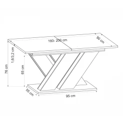 Garnero Arredamenti Tavolo allungabile moderno 160/200cm rovere nero Wolly Clearance