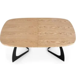 Garnero Arredamenti Tavolo allungabile moderno 160/200cm rovere naturale nero Evan New