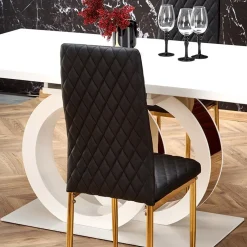 Garnero Arredamenti Tavolo allungabile moderno 160/200cm bianco oro Malvasia Sale