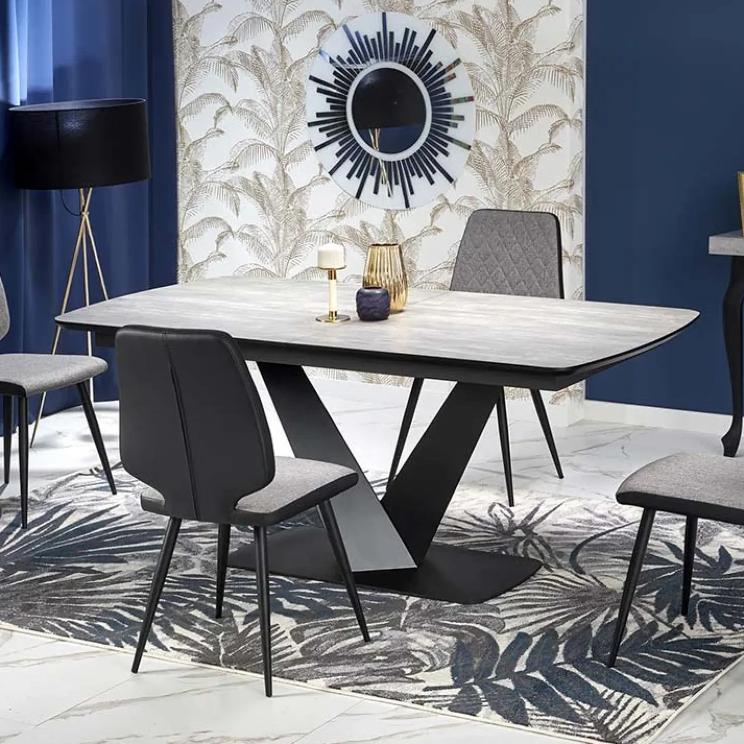 Garnero Arredamenti Tavolo allungabile moderno 180/230cm grigio scuro nero Zara Clearance