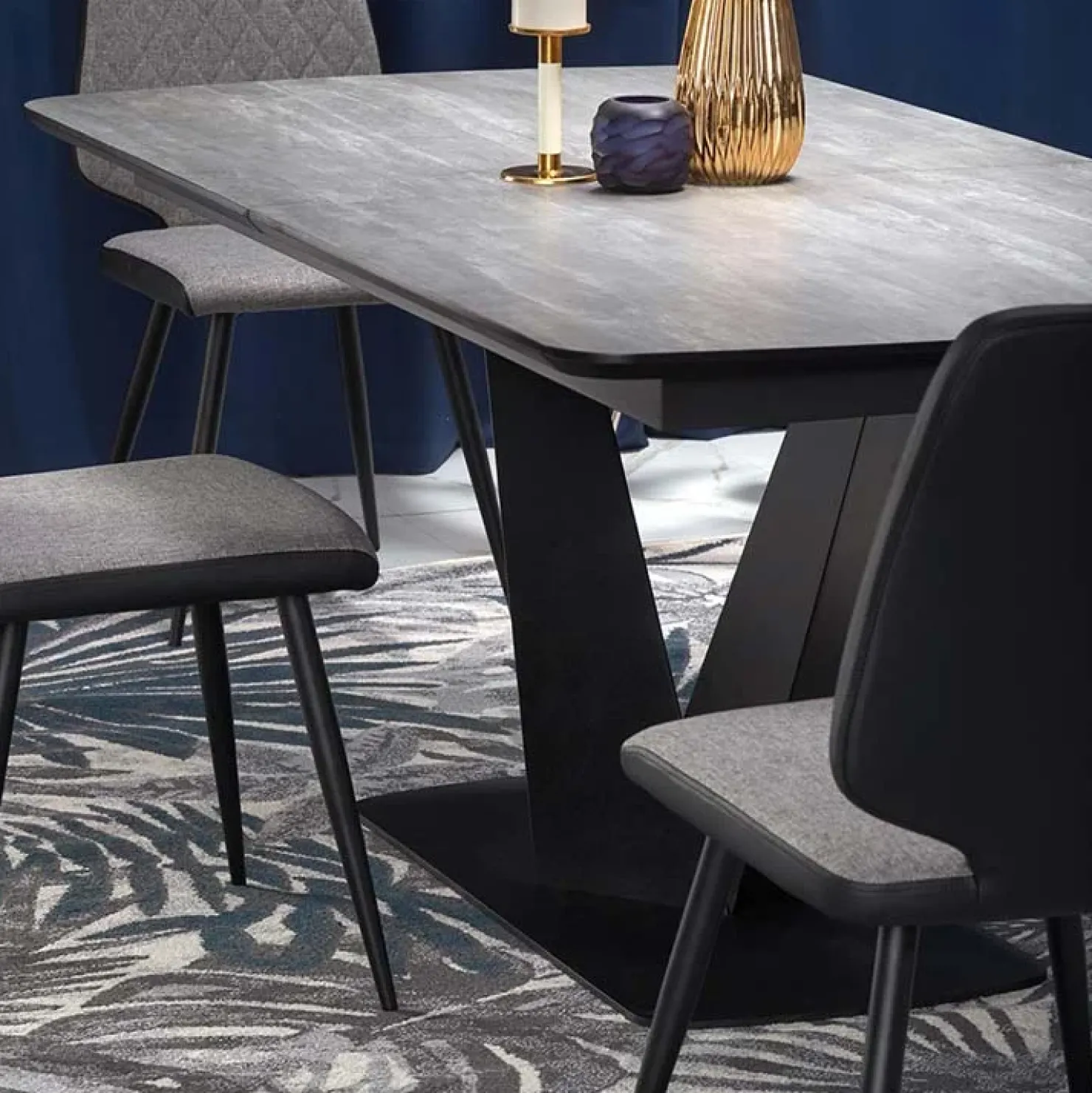 Garnero Arredamenti Tavolo allungabile moderno 180/230cm grigio scuro nero Zara Clearance