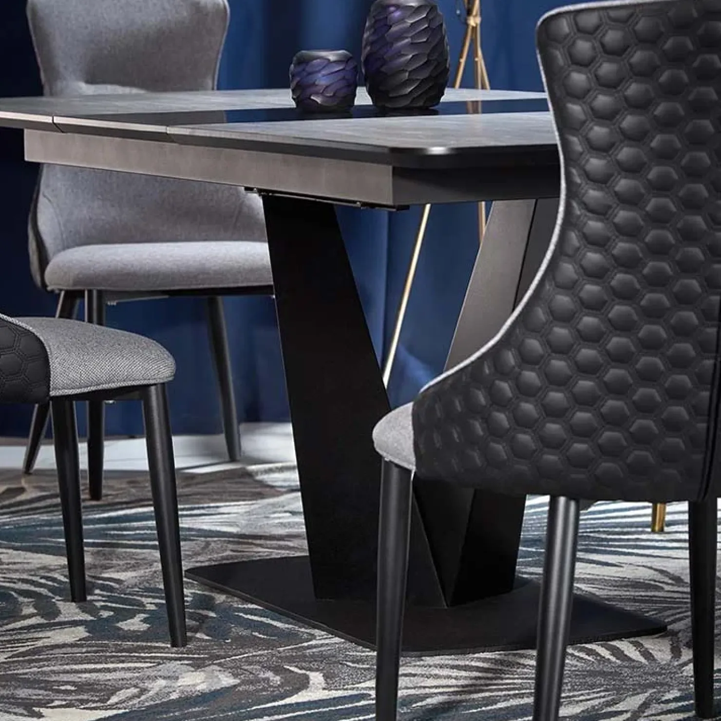 Garnero Arredamenti Tavolo allungabile moderno 180/230cm grigio scuro nero Zara Clearance