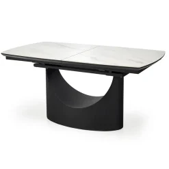 Garnero Arredamenti Tavolo allungabile moderno 160/220cm marmo bianco nero Isaia