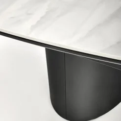 Garnero Arredamenti Tavolo allungabile moderno 160/220cm marmo bianco nero Isaia