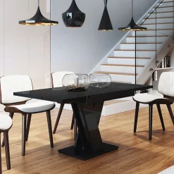 Garnero Arredamenti Tavolo allungabile moderno 120/160cm Coroline Nero Lucido Outlet