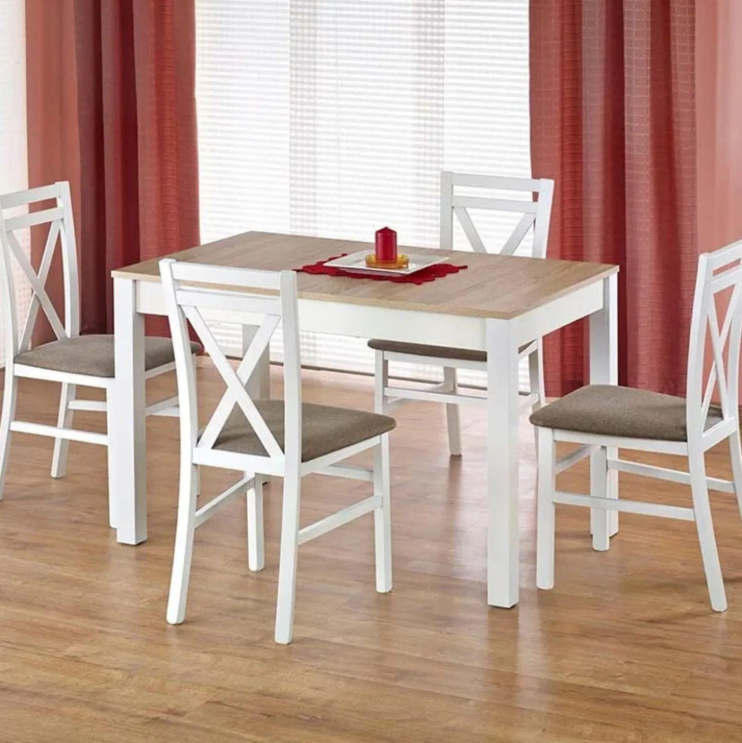 Garnero Arredamenti Tavolo allungabile moderno 118/158cm rovere sonoma bianco Iceberg Rovere - Bianco Best