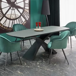 Garnero Arredamenti Tavolo allungabile moderno 180/220cm grigio scuro nero Borgia New