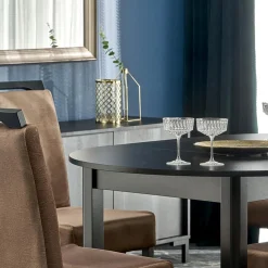 Garnero Arredamenti Tavolo allungabile rotondo 102/142cm moderno nero Caienna Online