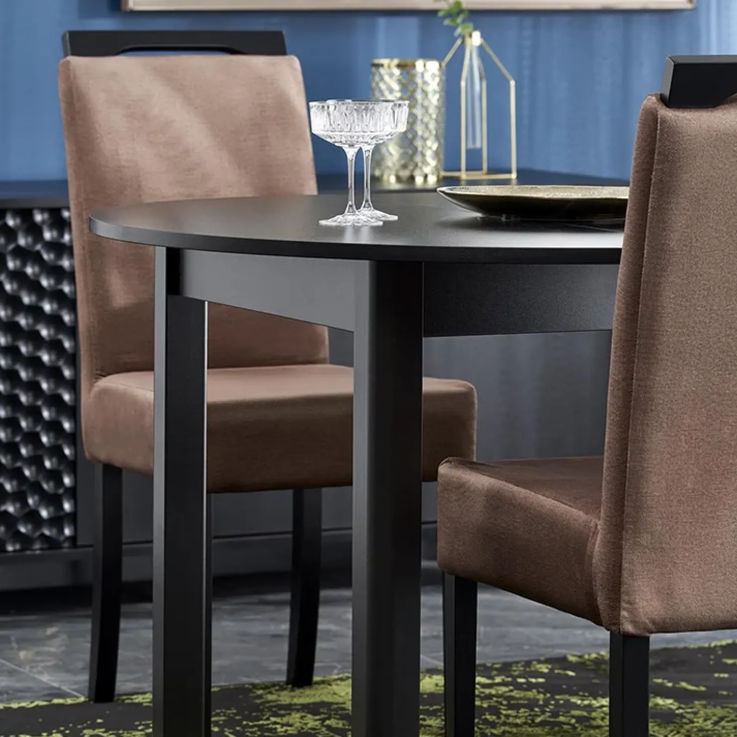 Garnero Arredamenti Tavolo allungabile rotondo 102/142cm moderno nero Caienna Online