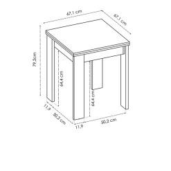 Garnero Arredamenti Tavolo allungabile 67-134x67cm legno naturale Koke New