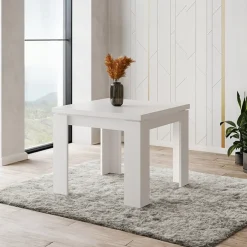 Garnero Arredamenti Tavolo allungabile 90x90cm moderno a libro Calla Bianco Frassinato Discount