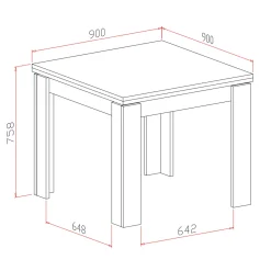 Garnero Arredamenti Tavolo allungabile 90x90cm moderno a libro Calla Noce Outlet