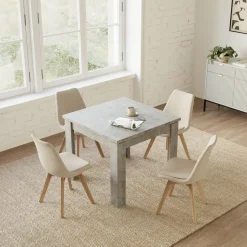 Garnero Arredamenti Tavolo allungabile 90x90cm moderno a libro Calla Grigio Sale