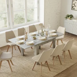 Garnero Arredamenti Tavolo allungabile 90x90cm moderno a libro Calla Grigio Sale