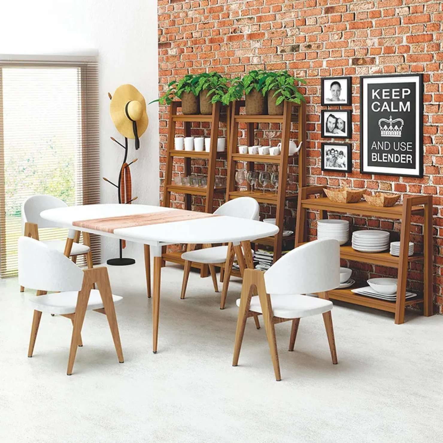 Garnero Arredamenti Tavolo 160/200cm allungabile bianco opaco rovere Giove Gihome® Best