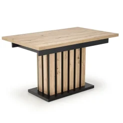 Garnero Arredamenti Tavolo 130/180cm allungabile da pranzo rovere chiaro nero Harbin Outlet