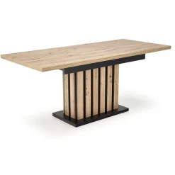 Garnero Arredamenti Tavolo 130/180cm allungabile da pranzo rovere chiaro nero Harbin Outlet