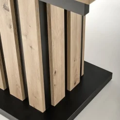 Garnero Arredamenti Tavolo 130/180cm allungabile da pranzo rovere chiaro nero Harbin Outlet