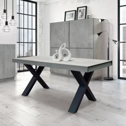 Garnero Arredamenti Tavolo 160/250cm allungabile grigio cemento gambe in antracite Hildago Best