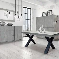 Garnero Arredamenti Tavolo 160/250cm allungabile grigio cemento gambe in antracite Hildago Best