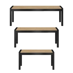 Garnero Arredamenti Tavolo 160/240cm allungabile industrial quercia opaco nero Neive Clearance