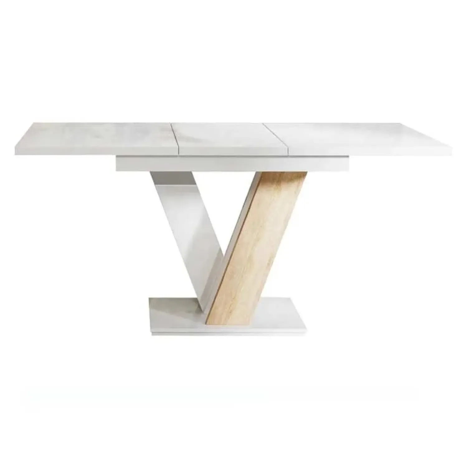 Garnero Arredamenti Tavolo 120/160cm allungabile moderno bianco rovere Coroline Rovere - Bianco Lucido New