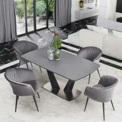 Garnero Arredamenti Tavolo 160/220cm allungabile moderno grigio scuro nero Sienna Hot