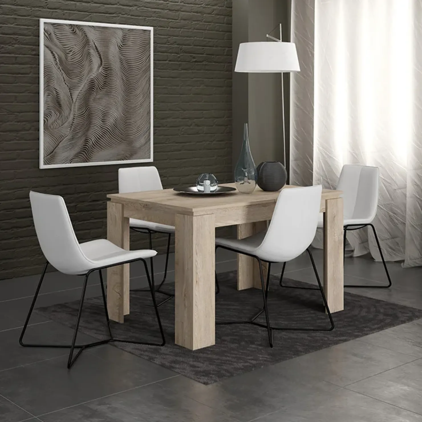 Garnero Arredamenti Tavolo 120/160cm allungabile moderno legno chiaro Atena Rovere Online