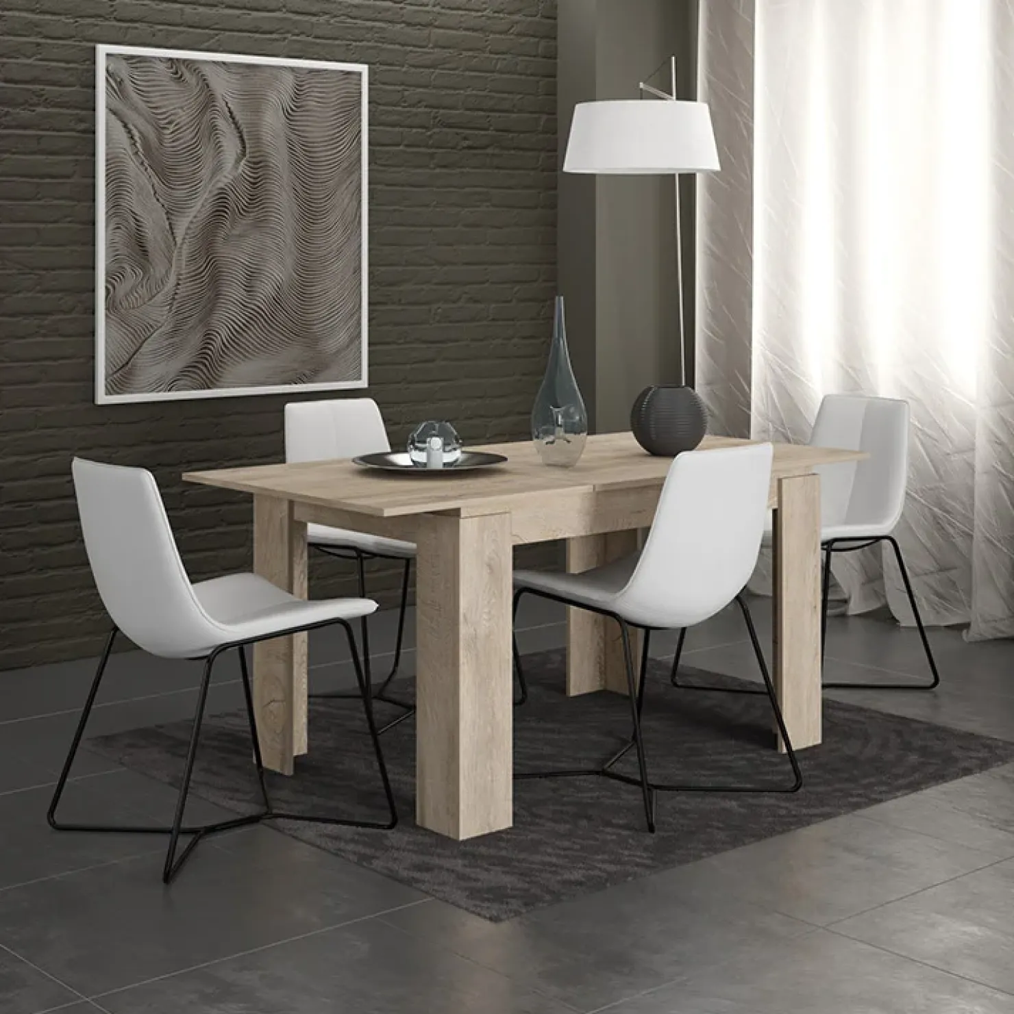 Garnero Arredamenti Tavolo 120/160cm allungabile moderno legno chiaro Atena Rovere Online