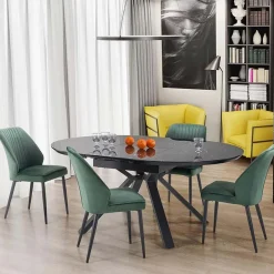 Garnero Arredamenti Tavolo 130/180cm allungabile moderno marmo nero Aspen Clearance