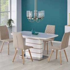 Garnero Arredamenti Tavolo 140/180cm allungabile moderno bianco lucido quercia Driade Hot