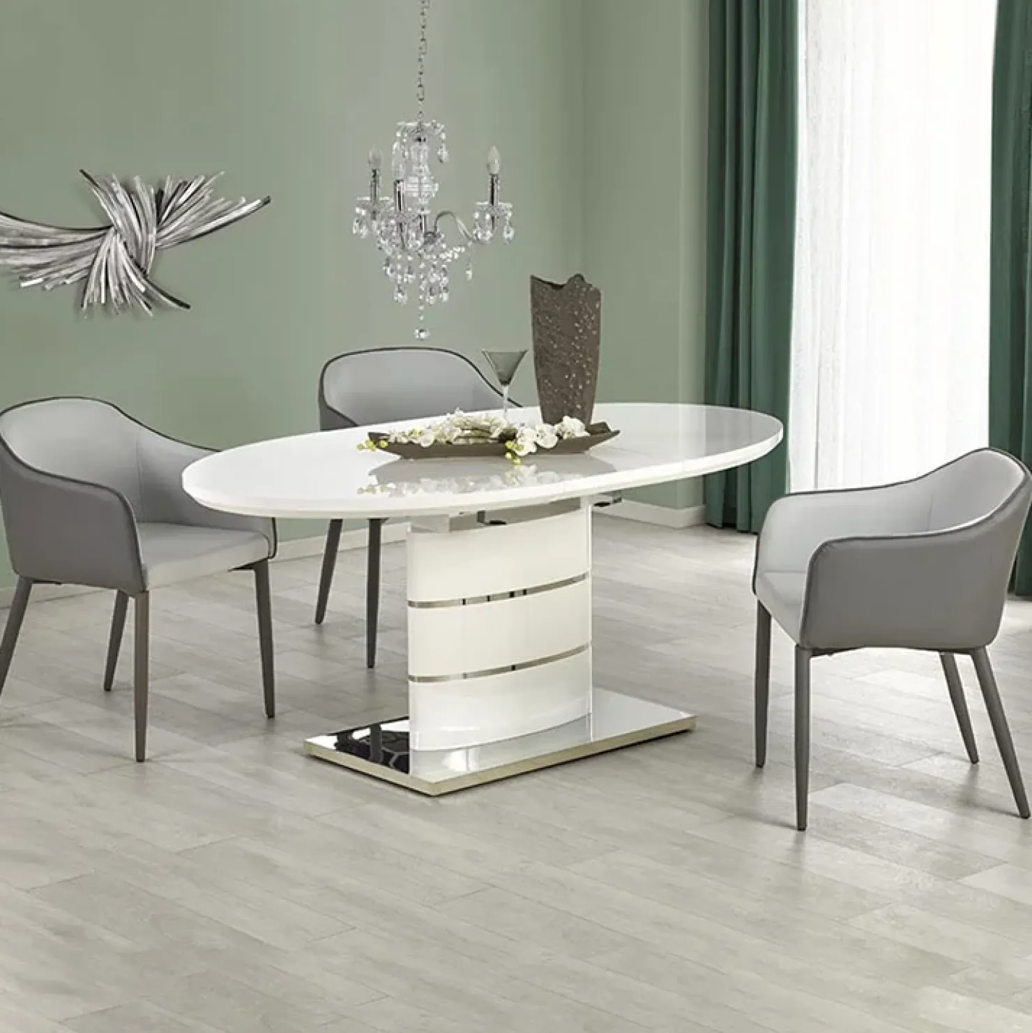 Garnero Arredamenti Tavolo 140/180cm allungabile moderna bianco lucido Tamarindo Hot