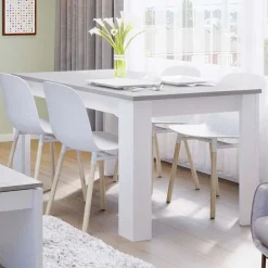 Garnero Arredamenti Tavolo 140/190cm allungabile moderno bianco opaco cemento Zander Clearance