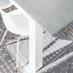 Garnero Arredamenti Tavolo 140/190cm allungabile moderno bianco opaco cemento Zander Clearance