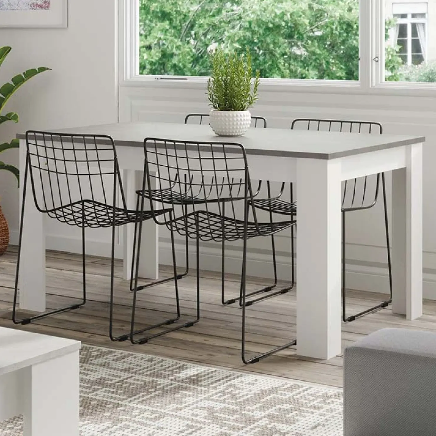 Garnero Arredamenti Tavolo 140/190cm allungabile moderno bianco opaco cemento Zander Clearance