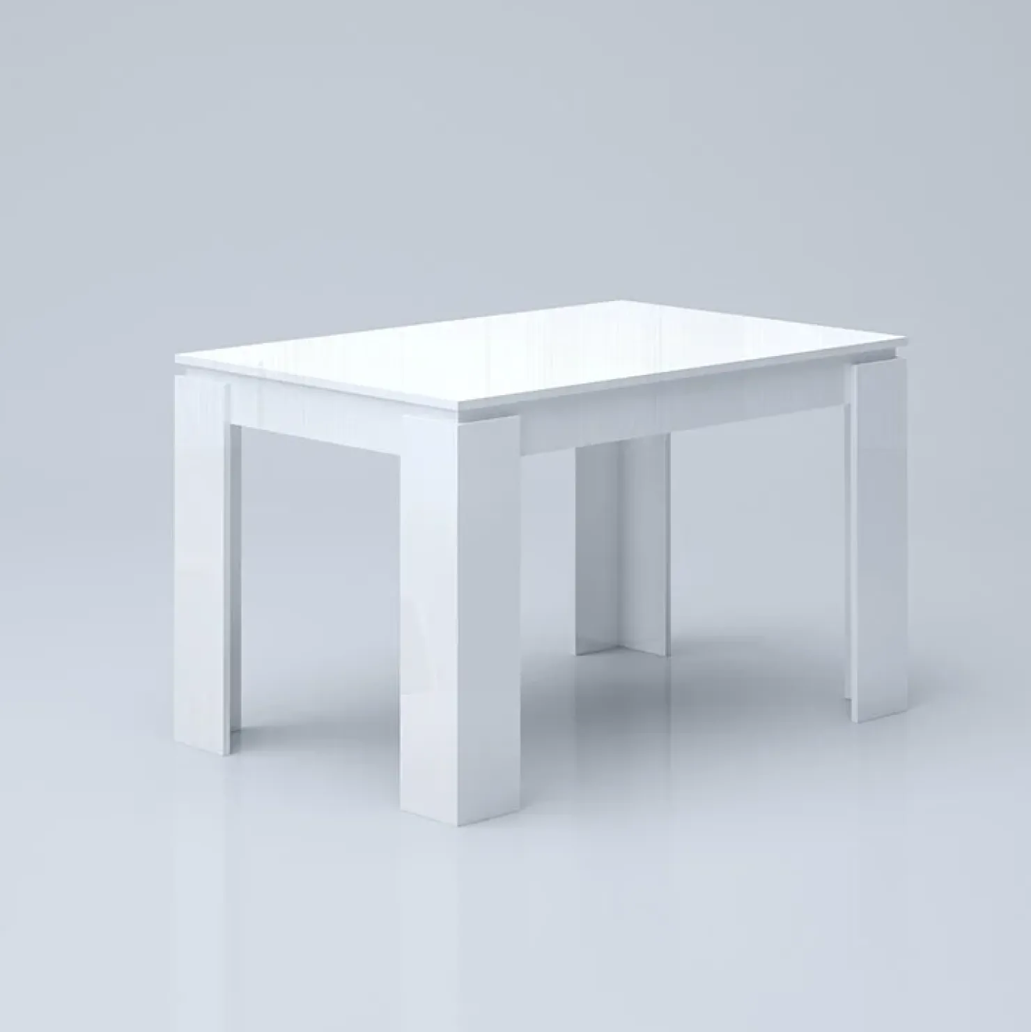 Garnero Arredamenti Tavolo 120/160cm allungabile moderno legno Atena Bianco Lucido Discount