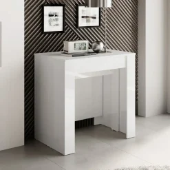 Garnero Arredamenti Tavolo 54/252cm allungabile moderno Violette Bianco Lucido Clearance